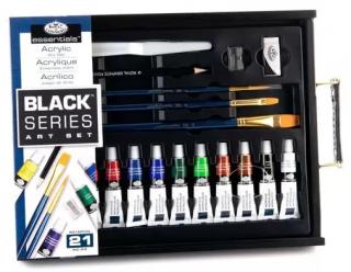 Akrylové farby Royal & Langnickel - Black Series Art Set - sada 21 ks príslušenstva vrátne palety