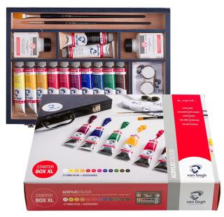 Akrylové farby ROYAL TALENS Van Gogh - Starter Box XL - 12 x 40 ml + príslušenstvo