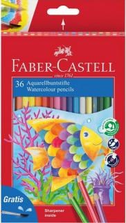 Akvarelové farbičky FABER-CASTELL - 36 farieb + štetec - v papierovej krabičke