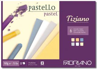 Blok FABRIANO Tiziano Pastel - svetlé farby - 30 listov - 160 g/m2 - lepená väzba - rôzne veľkosti