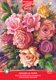 Blok na akvarelovú maľbu - lepený - Ruže - A4 - 180 g/m2 - 20 listov