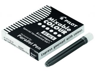 Bombičky do kaligrafických plniacich pier PILOT Parallel Pen - čierne - sada 6 bombičiek