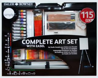 D&R SIMPLY Complete Art Set With Easel - Veľká umelecká sada - 115 ks