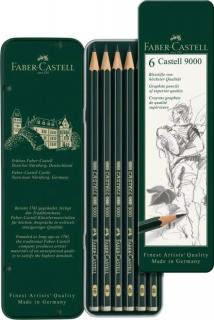 Faber-Castell Castell 9000 Art Set - sada grafitových ceruziek - 6 ks - plechová krabička