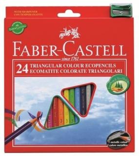 Farbičky FABER-CASTELL ECO Triangular standard - sada 24 farieb