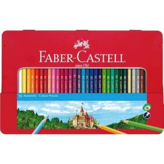 Farbičky Faber-Castell - sada 36 farebné v plechu s okienkom