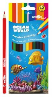 Farbičky JUNIOR Ocean World - trojhranné 12 ks