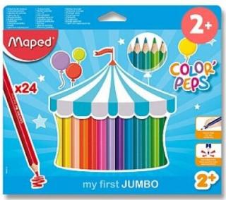 Farbičky Maped Color'Peps Jumbo - 24 farieb - trojhranné - pre deti 2+