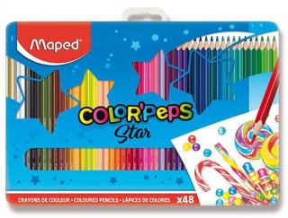 Farbičky Maped Color'Peps Metal Box - 48 farieb - trojhranné - kovové puzdro