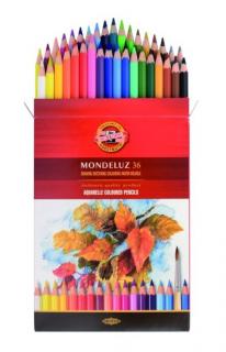Farbičky MONDELUZ - 36 ks - akvarelové - šesťhranné
