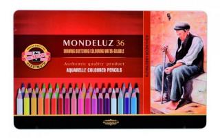 Farbičky MONDELUZ - 36 ks - akvarelové - šesťhranné - v papierovej krabičke