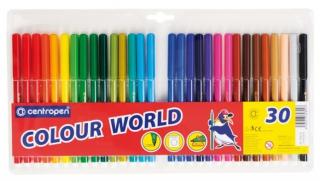 Fixky Centropen 7550 - Colour World - farebná sada 30 ks - zmývateľné/vyprateľné