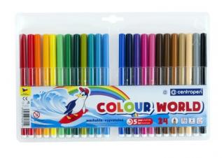 Fixky Centropen - Colour World - farebná sada 24 ks - zmývateľné