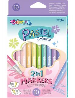 Fixky Colorino PASTEL Collection - 10 pastelových farieb - okrúhle - obojstranné 2v1