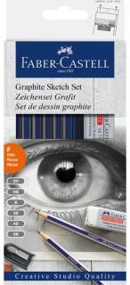 Grafitové ceruzky FABER-CASTELL Goldfaber Promo set - 6 ks + strúhadlo + guma
