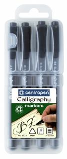 Kaligrafické popisovače Centropen - 4 rôzne hrúbky