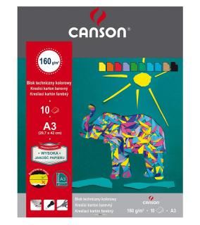 Kresliaci kartón/výkres CANSON  Šport  - A3 - mix farieb - 160 g/m2 - 10 listov