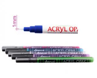 Marker DARWI - ACRYL OPAK - 3 ml - Hrot 1 mm - rôzne farby