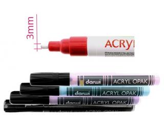 Marker DARWI - ACRYL OPAK - 6 ml - Hrot 3 mm - rôzne farby