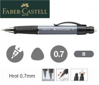 Mechanická ceruzka FABER-CASTELL Grip Plus - 0,7 mm - Sivá