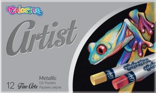 Olejové pastely Colorino Artist Metallic - Oil Pastels - farebná metalická sada 12 ks