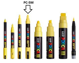 POSCA popisovač - PC-5M - šírka stopy 1,8 - 2,5 mm - rôzne farby