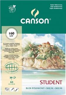 Skicár CANSON STUDENT - 160 g/m2 - A3 - 30 listov