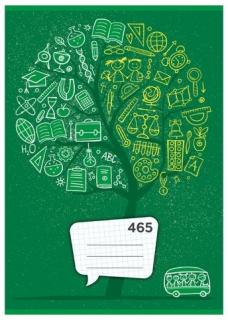 Školský zošit Junior 465 - A4 - štvorčekový - 60 listový - zelený