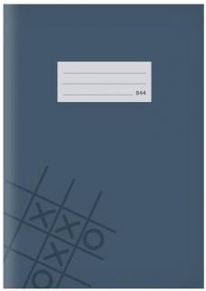 Školský zošit MFP 544 - A5 - linajkový 8 mm - 40 listový s okrajmi - modrý - piškvorky