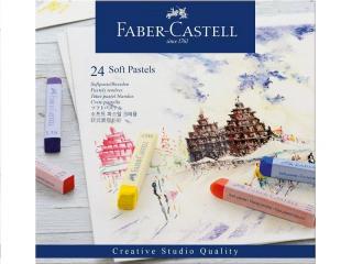 Suché pastely FABER-CASTELL Gofa - Soft Pastels - farebná sada 24 ks