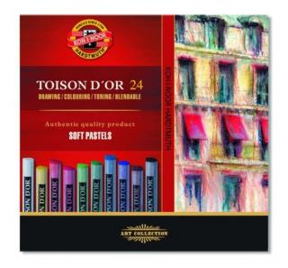 Suché pastely KOH-I-NOOR TOISON D´OR - farebná sada 24 ks - prašné