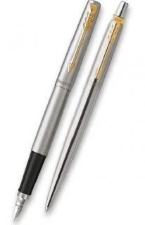 Súprava PARKER Jotter Stainless Steel GT - plniace pero + guľôčkové pero