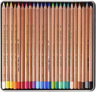 Umelecké suché (prašné) kriedy (pastely) KOH-I-NOOR GIOCONDA v ceruzkách - sada 24 farieb - v plechovej krabičke