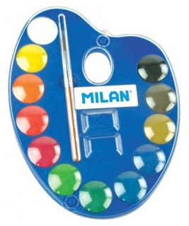 Vodové farby MILAN - 12 farieb + štetec