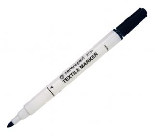 Značkovač na textil Centropen - čierny - šírka stopy 1,8 mm