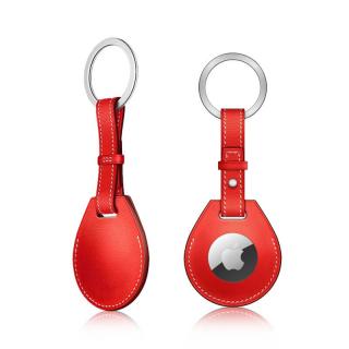 Apple AirTag kľúčenka - červená farba (PU koža)  + prekvapenie