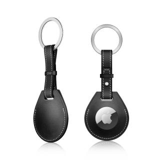 Apple AirTag kľúčenka - čierna farba z PU kože  + prekvapenie