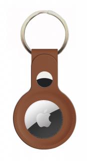 Apple AirTag kľúčenka - hnedá farba (PU koža)