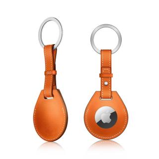 Apple AirTag kľúčenka - oranžová (PU koža)  + prekvapenie