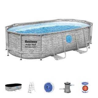 Bazén Bestway® nadzemný - sivý Power steel™, Vista Series, 4,27x2,5x1 m