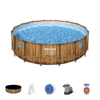 Bazén Bestway® Power Steel™, Vista Series, 56725, kartušová filtrácia, rebrík, plachta, dávkovač, 488x122 cm