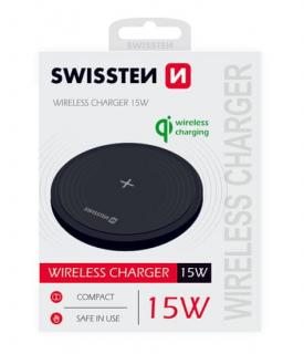 Bezdrôtová nabíjačka Swissten 15W - čierna (22055504)