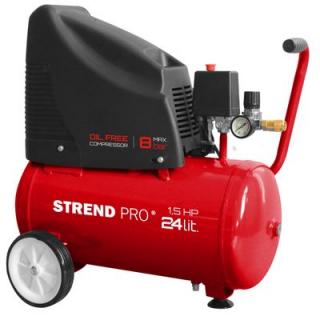 Bezolejový vdzuchový kompresor Strend Pro OF1524, 1,1 kW, 24 lit.