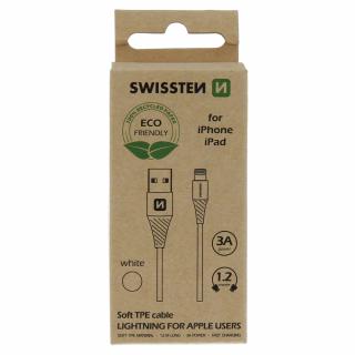 Dátový kábel Swissten  USB/LIGHTNING - biely 1,2M (ECO)
