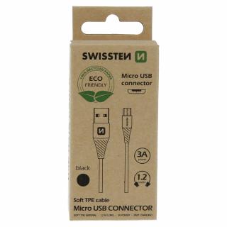 Dátový kábel Swissten  USB/MICRO USB - čierny 1,2M (ECO)