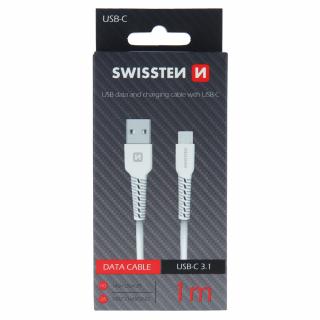 Dátový kábel Swissten  USB / USB-C 1,0 M - biely