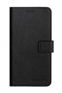 Knížkové púzdro Swissten LIBRO UNI BOOK L - čierna koženka (148 x 71 mm)