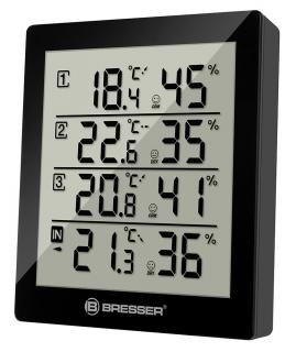 Meteostanica Bresser Temeo Hygro Quadro - čierna