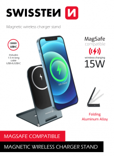 Nabíjačka wireless SWISSTEN Ultra Thin (kompatibilná s MagSafe)