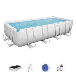 Nadzemný bazén s pieskovou filtráciou Bestway® Power Steel™, 56466, dávkovač, plachta, rebrík 5,49x2,74x1,22 m